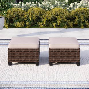 Wicker on sale outdoor footrest